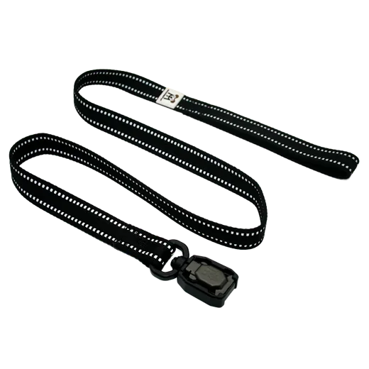 Black MagnePup magnetic leash with reflective stitching.